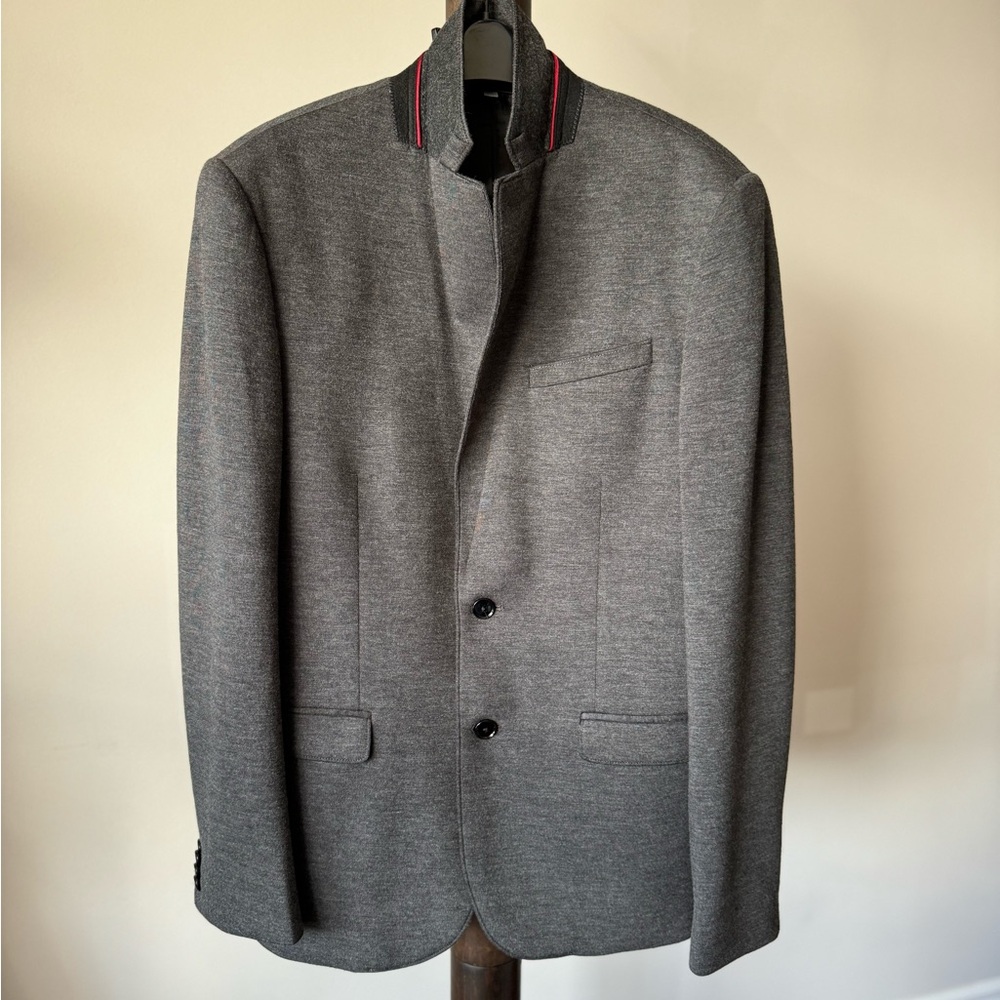 Express Photographer Fitted Gray Blazer